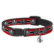 MARVEL AVENGERS Cat Collar Breakaway - HYDRA Logo Stripe Red Black White Breakaway Cat Collars Marvel Comics   