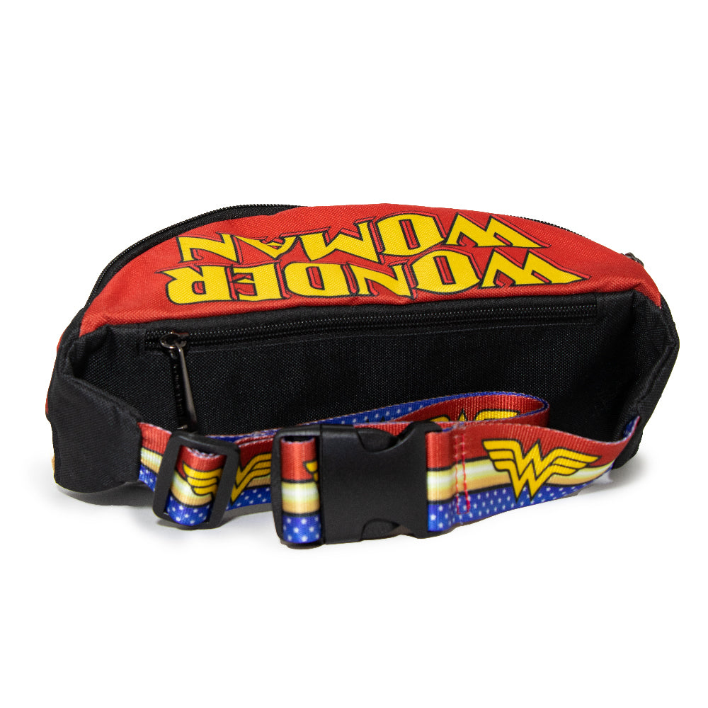 Fanny Pack - WONDER WOMAN Logo Stripe Stars Red Gold Blue White Fanny Packs DC Comics   