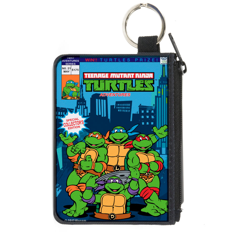 Canvas Zipper Wallet - MINI X-SMALL - TMNT Adventure Series No.21 Comic Book Cover Pose Blues Canvas Zipper Wallets Teenage Mutant Ninja Turtles