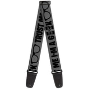 Guitar Strap - I'M A GEEK Glasses Gray Black Guitar Straps Buckle-Down   
