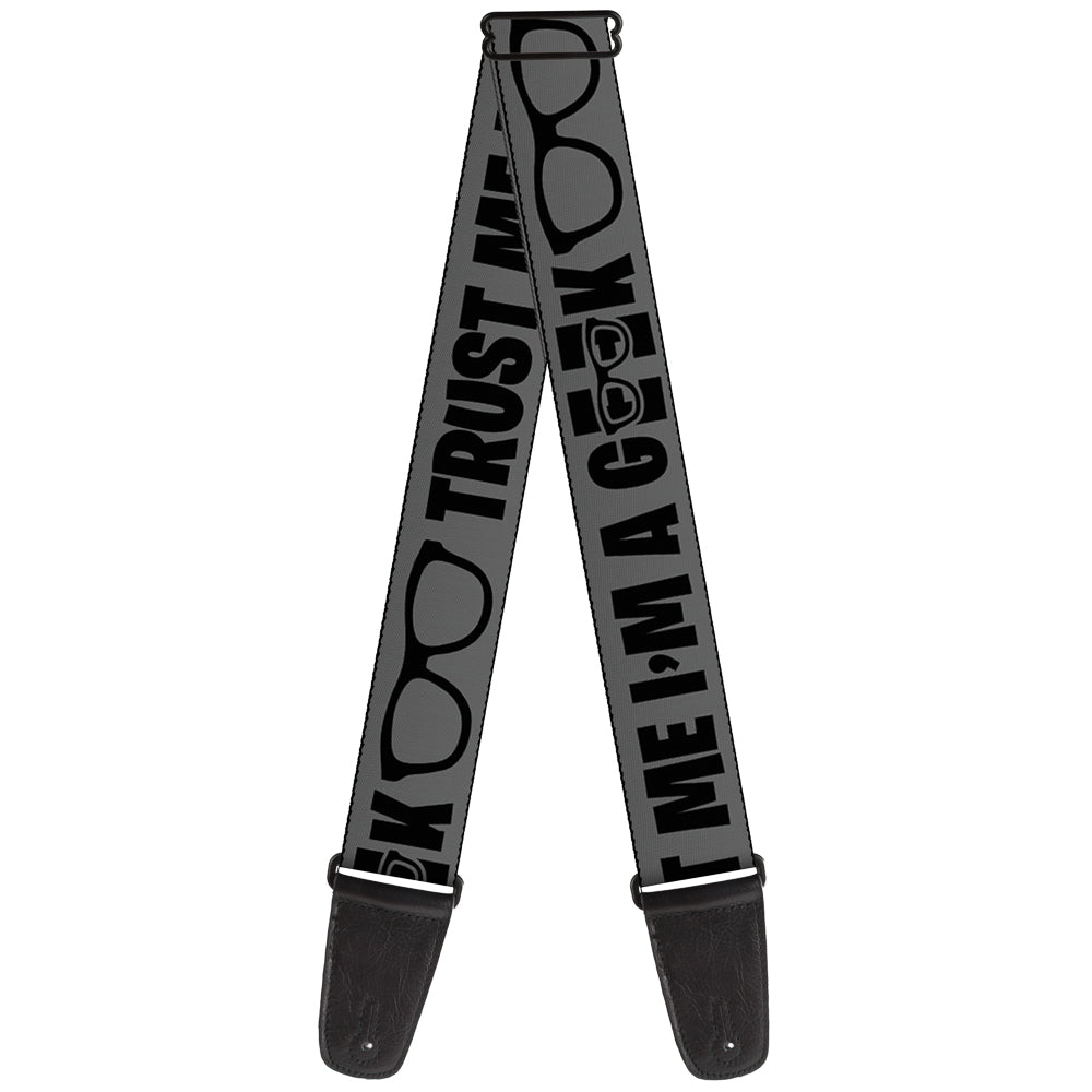 Guitar Strap - I'M A GEEK Glasses Gray Black Guitar Straps Buckle-Down   