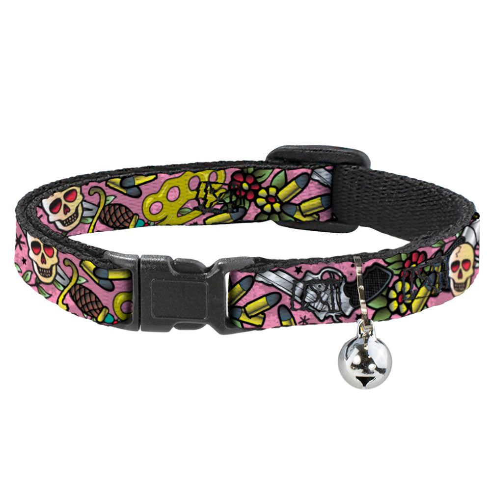 Cat Collar Breakaway - Born to Raise Hell Pink Breakaway Cat Collars Buckle-Down   
