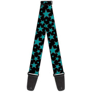 Guitar Strap - Multi Stars Black Turquoise Guitar Straps Buckle-Down   
