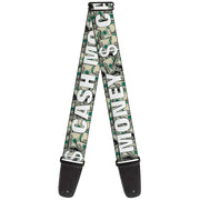 Guitar Strap - CASH MONEY $ Dollars White Guitar Straps Buckle-Down   