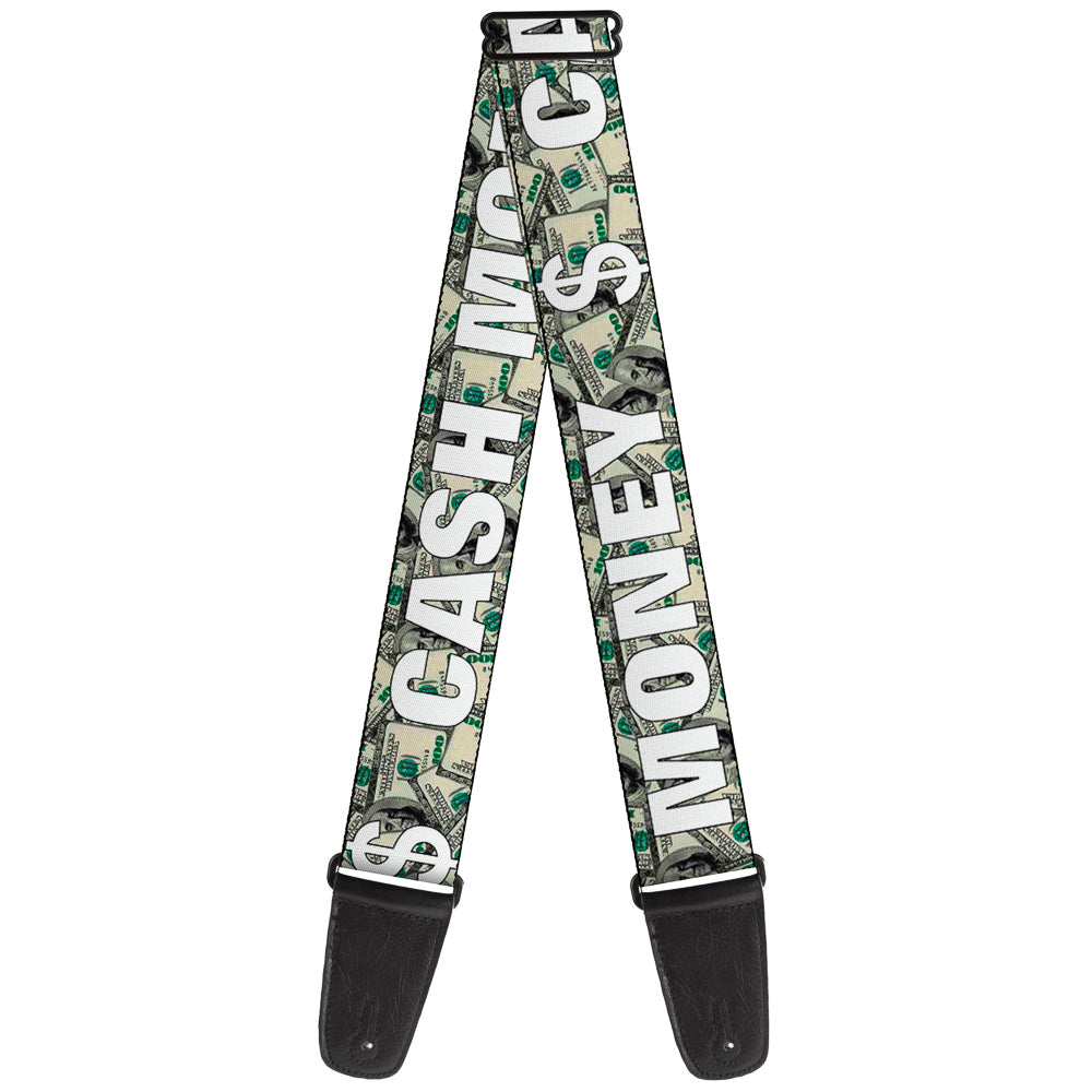 Guitar Strap - CASH MONEY $ Dollars White Guitar Straps Buckle-Down   