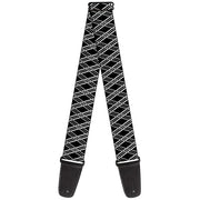 Guitar Strap - Zig Zag Black Gray White Guitar Straps Buckle-Down   