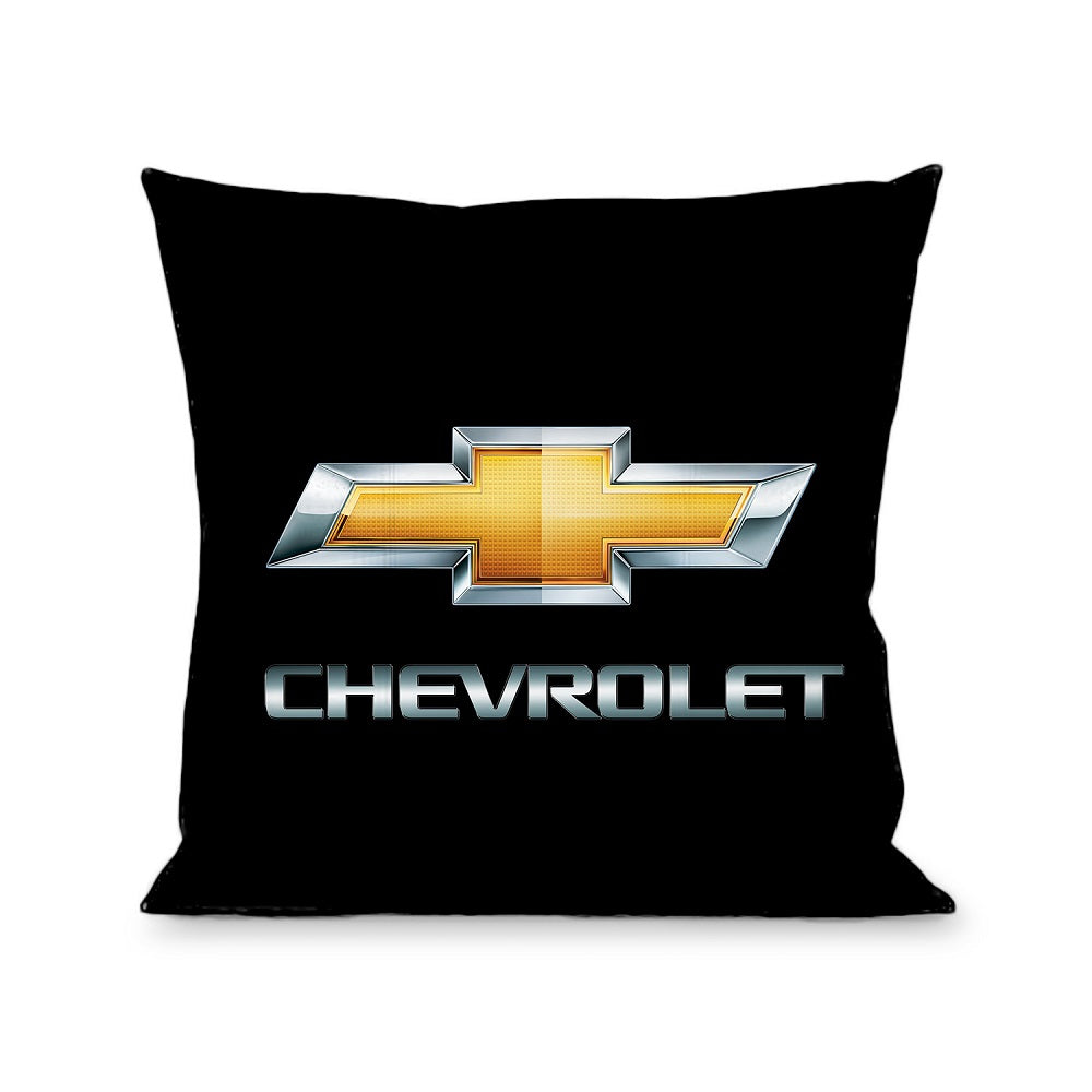 Pillow - THROW - Chevy Bowtie CHEVROLET Black Gold Silver-Fade Throw Pillows GM General Motors   