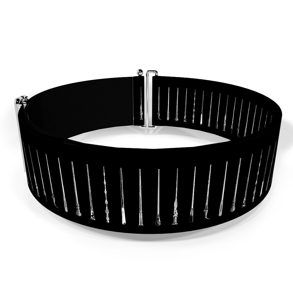 Cinch Waist Belt - FANTASTIC BEASTS THE CRIMES OF GRINDELWALD 10-Wands Charcoal White Womens Cinch Waist Belts Fantastic Beasts and Where to Find Them