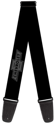 Guitar Strap - Vintage CHEVROLET Bowtie Black Charcoal Guitar Straps GM General Motors   