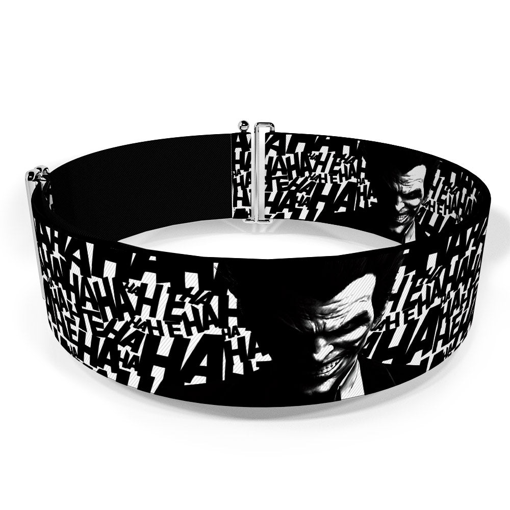 Cinch Waist Belt - Joker Arkham Origins Laughing Pose HAHAHA Repeat White Black Womens Cinch Waist Belts DC Comics   
