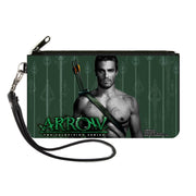 Canvas Zipper Wallet - LARGE - ARROW Standing Pose2 Arrow Tips Greens Grays Canvas Zipper Wallets DC Comics   