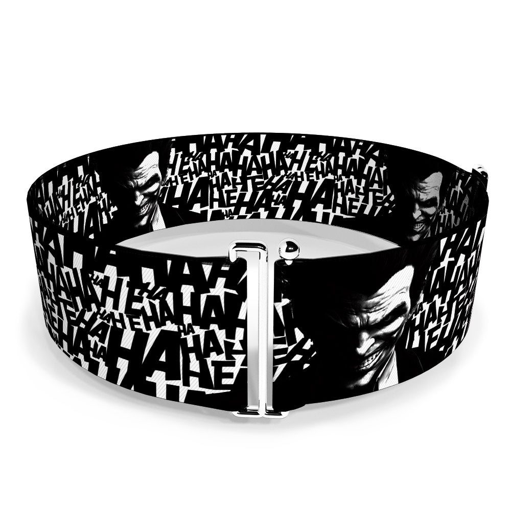 Cinch Waist Belt - Joker Arkham Origins Laughing Pose HAHAHA Repeat White Black Womens Cinch Waist Belts DC Comics   