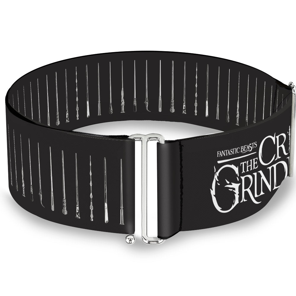 Cinch Waist Belt - FANTASTIC BEASTS THE CRIMES OF GRINDELWALD 10-Wands Charcoal White Womens Cinch Waist Belts Fantastic Beasts and Where to Find Them