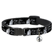 Cat Collar Breakaway with Bell - ONLY GOD CAN JUDGE ME Script Praying Hands Black White Breakaway Cat Collars Buckle-Down   
