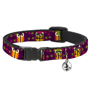 Cat Collar Breakaway - Owls Striped w Swirls Purple Breakaway Cat Collars Buckle-Down   