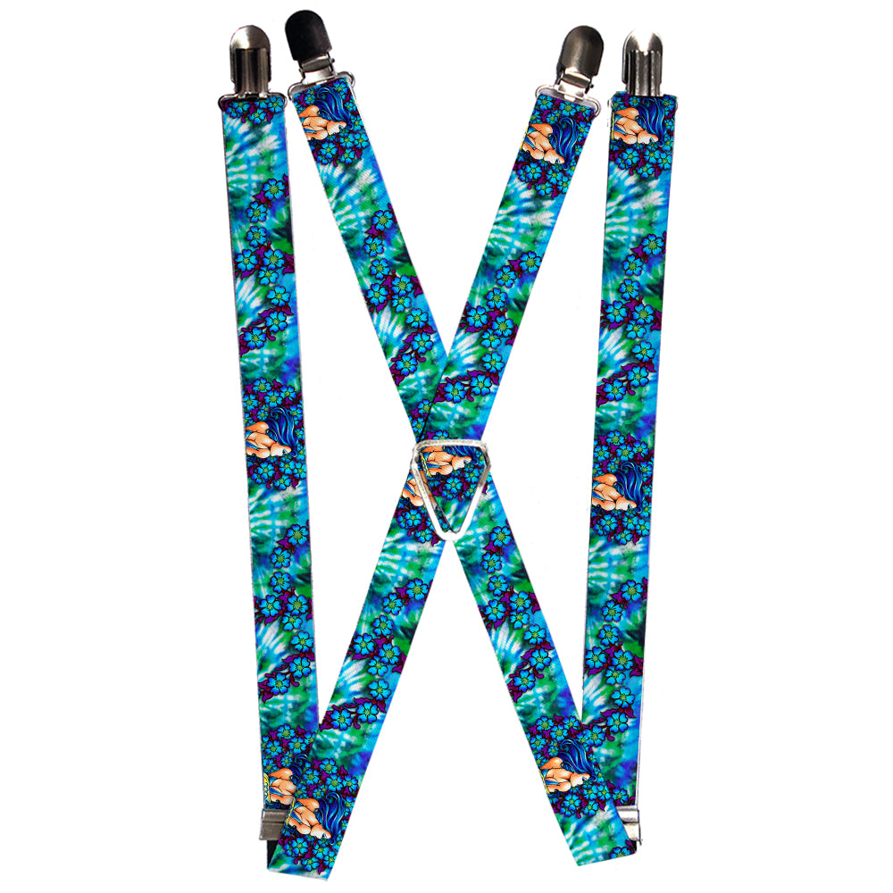 Suspenders - 1.0" - Tattoo Johnny-Blue Hair Suspenders Tattoo Johnny   