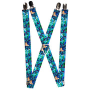 Suspenders - 1.0" - Tattoo Johnny-Blue Hair Suspenders Tattoo Johnny   