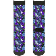 Sock Pair - Polyester - Tattoo Johnny-Fairy Blue Hair - CREW Socks Tattoo Johnny