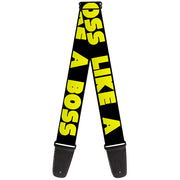 Guitar Strap - LIKE A BOSS Black Yellow Guitar Straps Buckle-Down   