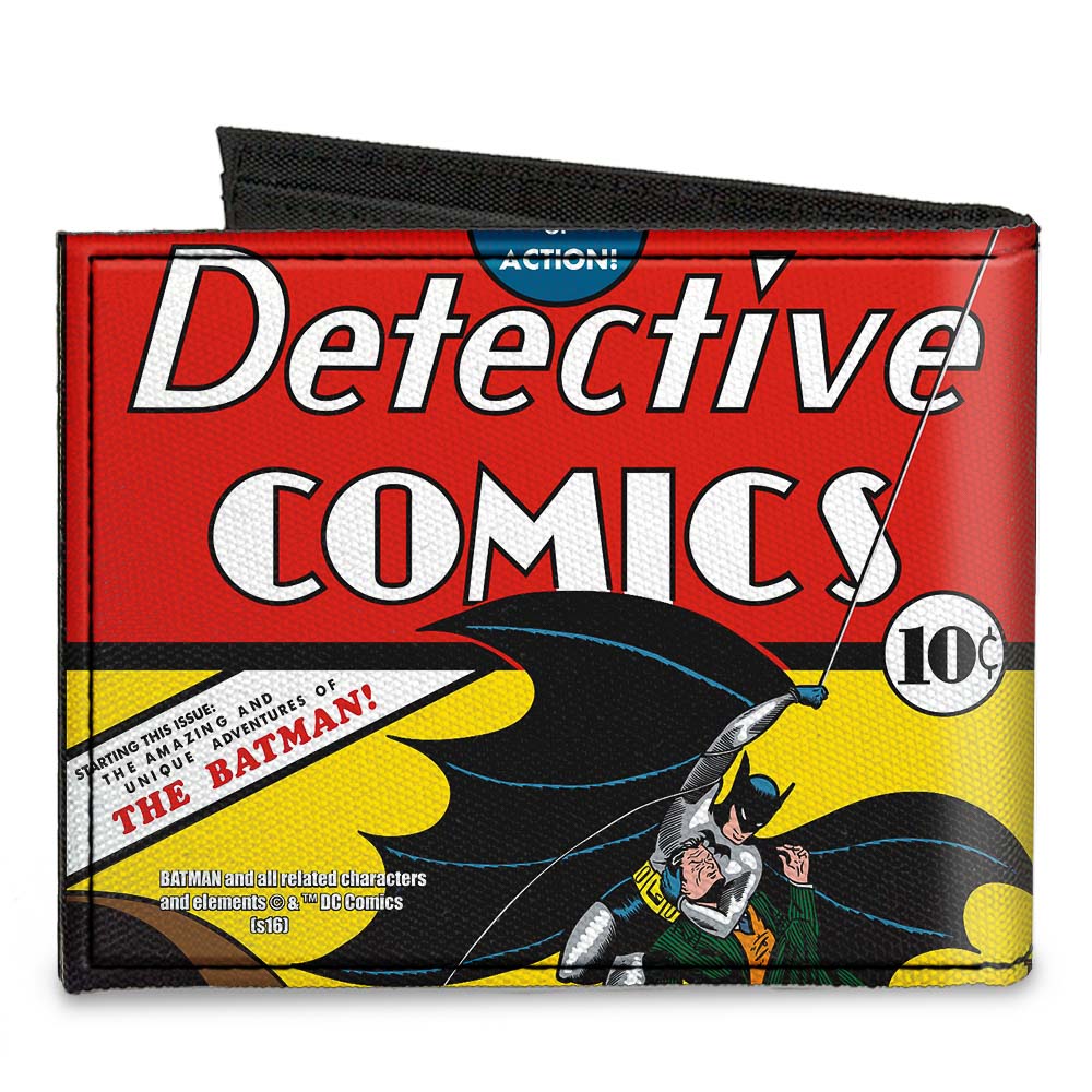 Canvas Bi-Fold Wallet - Classic DETECTIVE COMICS Issue #27 First Batman Action Cover Pose Canvas Bi-Fold Wallets DC Comics   