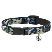 Cat Collar Breakaway - Nightmare Before Christmas 4-Character Group Cemetery Scene Breakaway Cat Collars Disney   