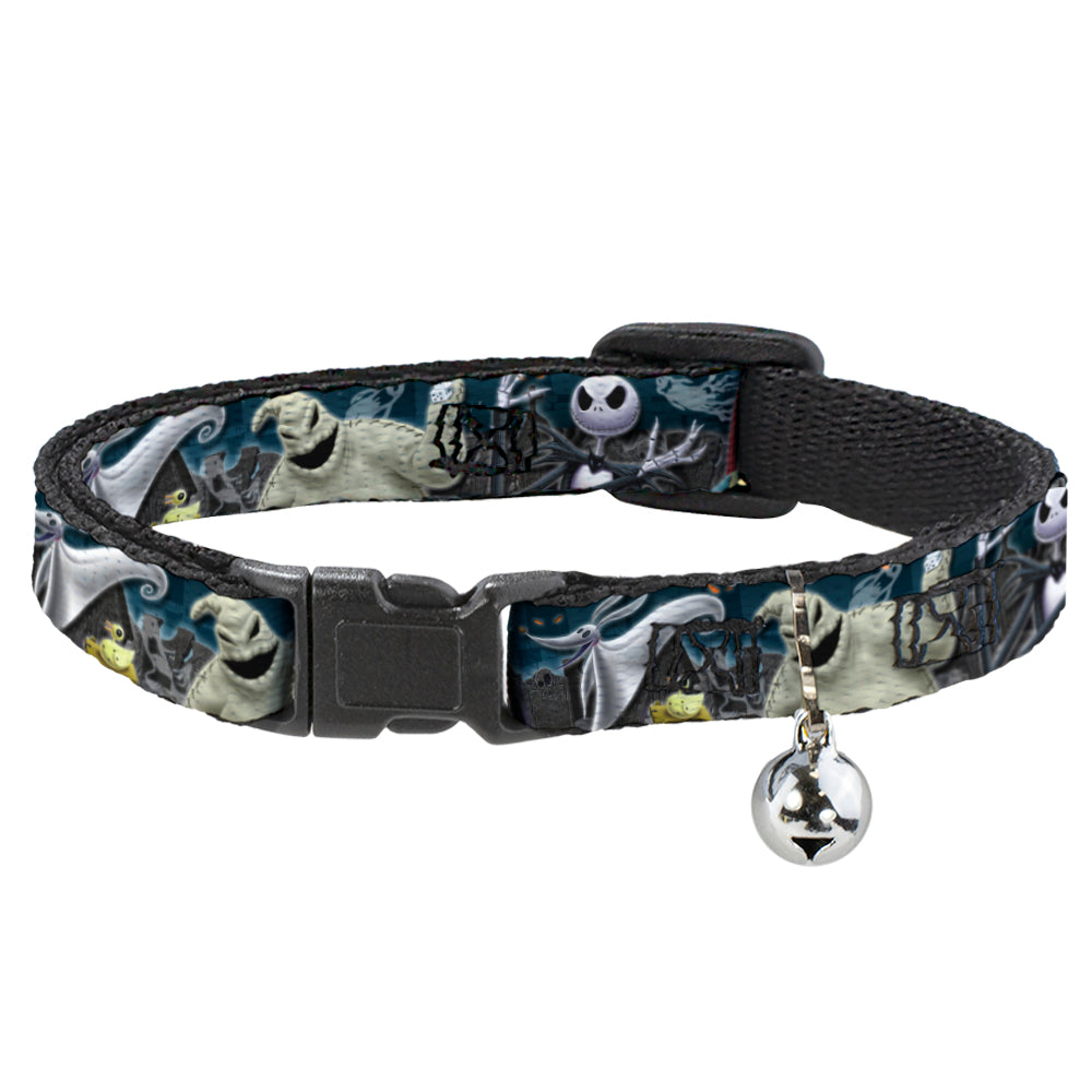 Cat Collar Breakaway - Nightmare Before Christmas 4-Character Group Cemetery Scene Breakaway Cat Collars Disney   