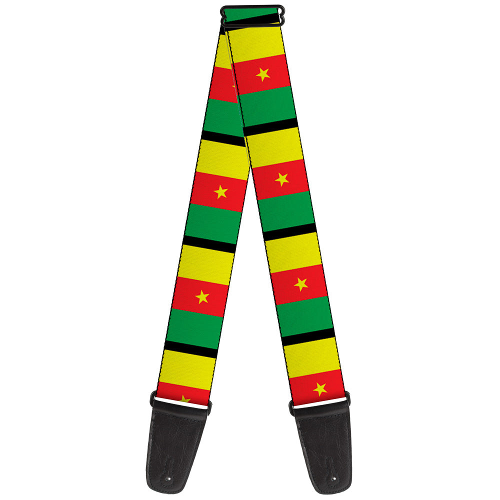 Guitar Strap - Cameroon Flags Guitar Straps Buckle-Down   