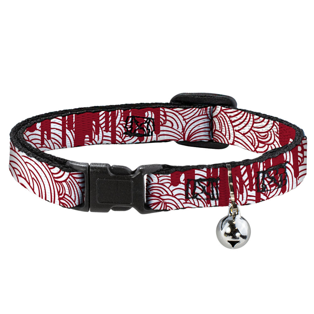 Cat Collar Breakaway - Doodle1 Paint Drips White Red Breakaway Cat Collars Buckle-Down   