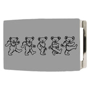 Dancing Bears Rock Star Buckle - Brushed Silver Belt Buckles Grateful Dead   