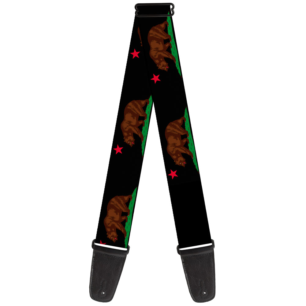 Guitar Strap - California Flag Bear Black Guitar Straps Buckle-Down   