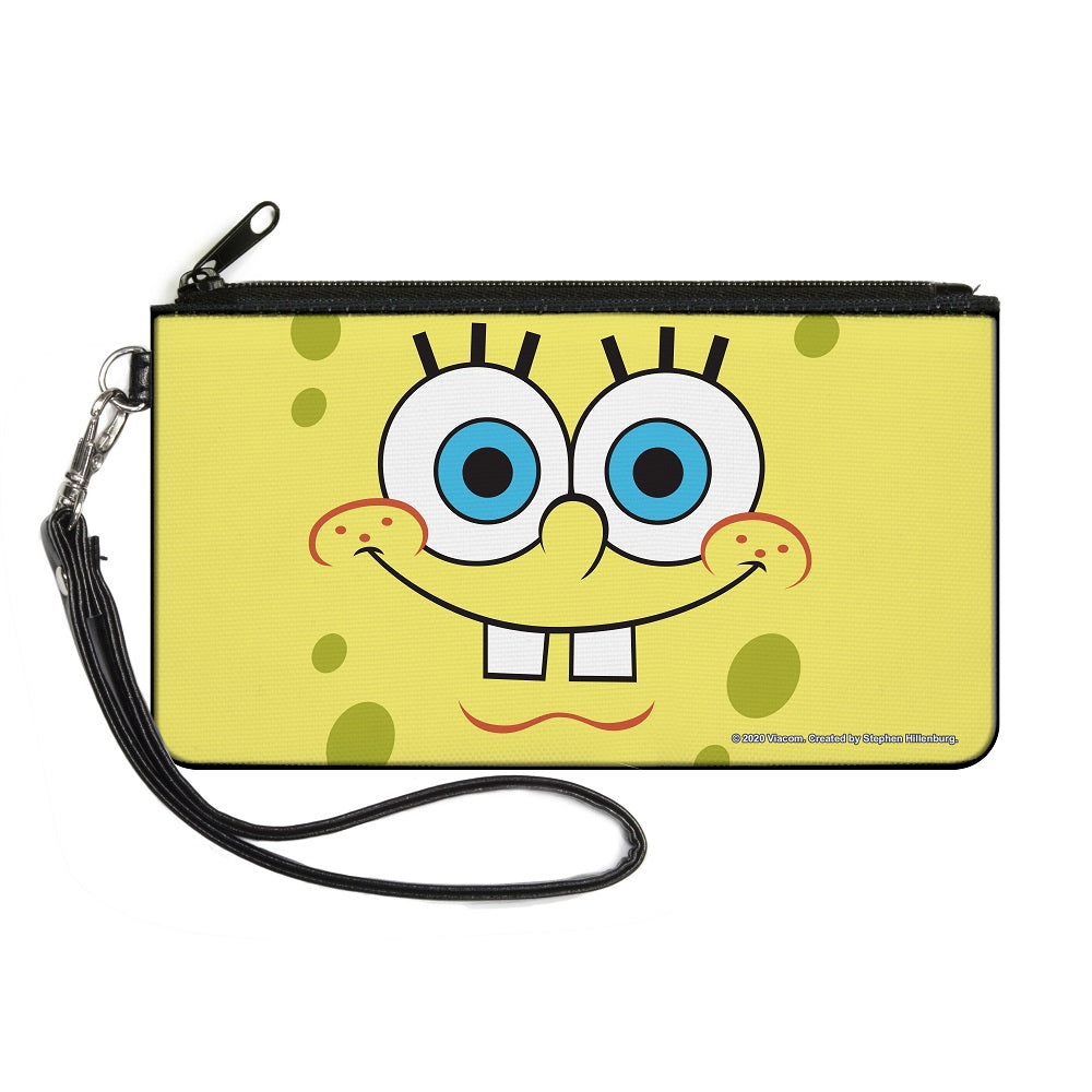 Canvas Zipper Wallet - SMALL - SpongeBob Face CLOSE-UP Yellows Canvas Zipper Wallets SpongeBob SquarePants