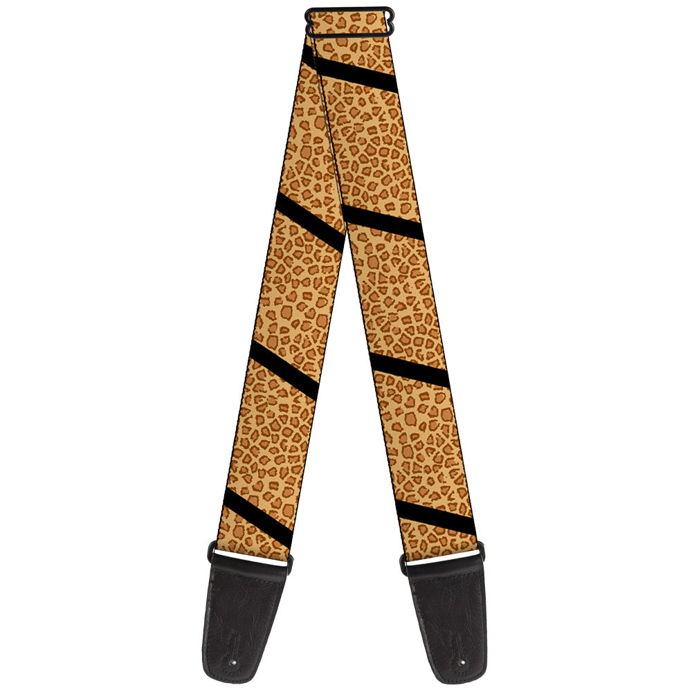 Guitar Strap - Leopard Brown Black Slash Guitar Straps Buckle-Down   