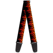 Guitar Strap - Flames Orange Red Guitar Straps Buckle-Down   