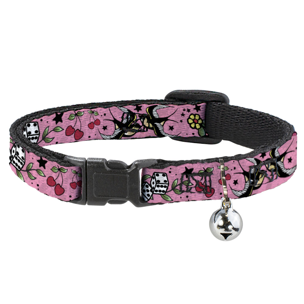 Cat Collar Breakaway - Lucky CLOSE-UP Pink Breakaway Cat Collars Buckle-Down   
