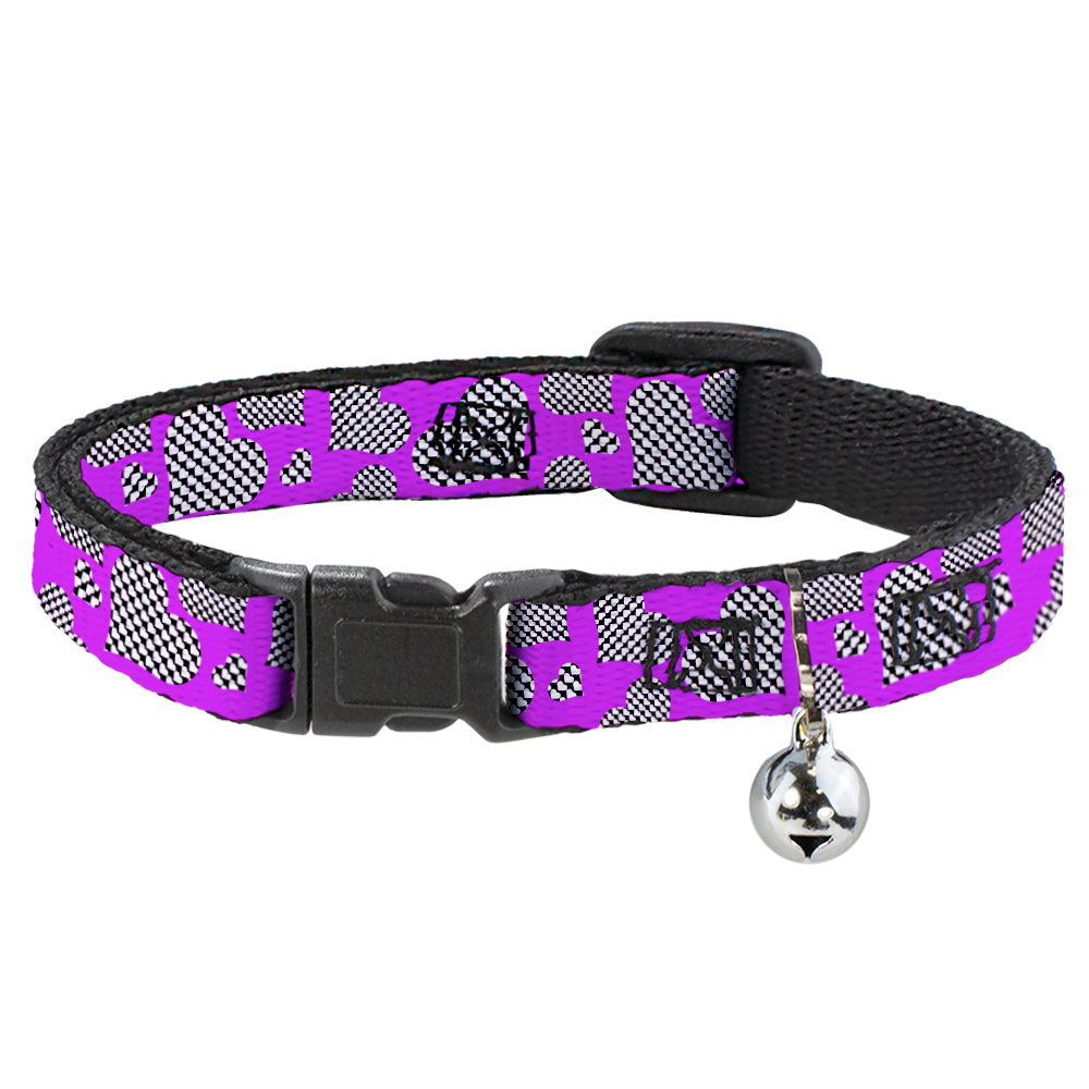 Cat Collar Breakaway - Eighties Hearts Fuchsia Black White Breakaway Cat Collars Buckle-Down   
