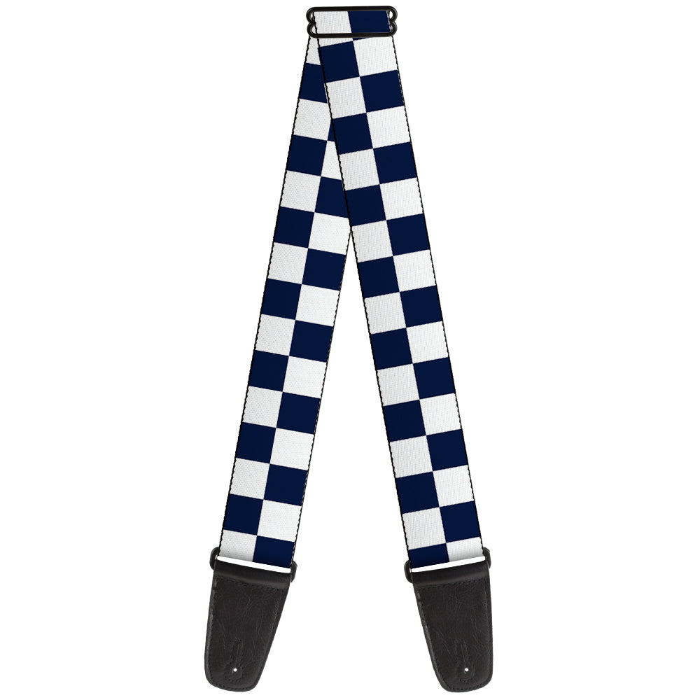 Guitar Strap - Checker Midnight Blue White Guitar Straps Buckle-Down   