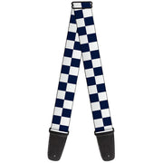 Guitar Strap - Checker Midnight Blue White Guitar Straps Buckle-Down   