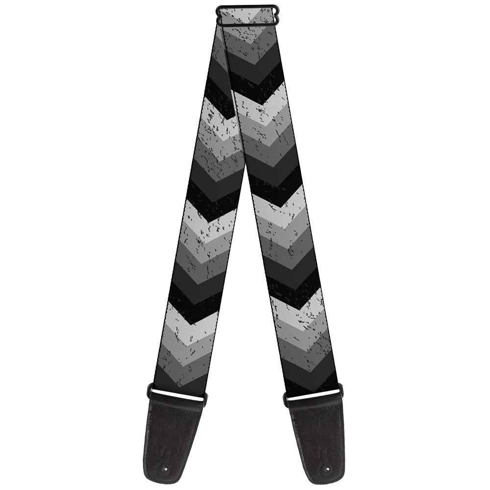 Guitar Strap - Chevron Weathered Black Grays Guitar Straps Buckle-Down   