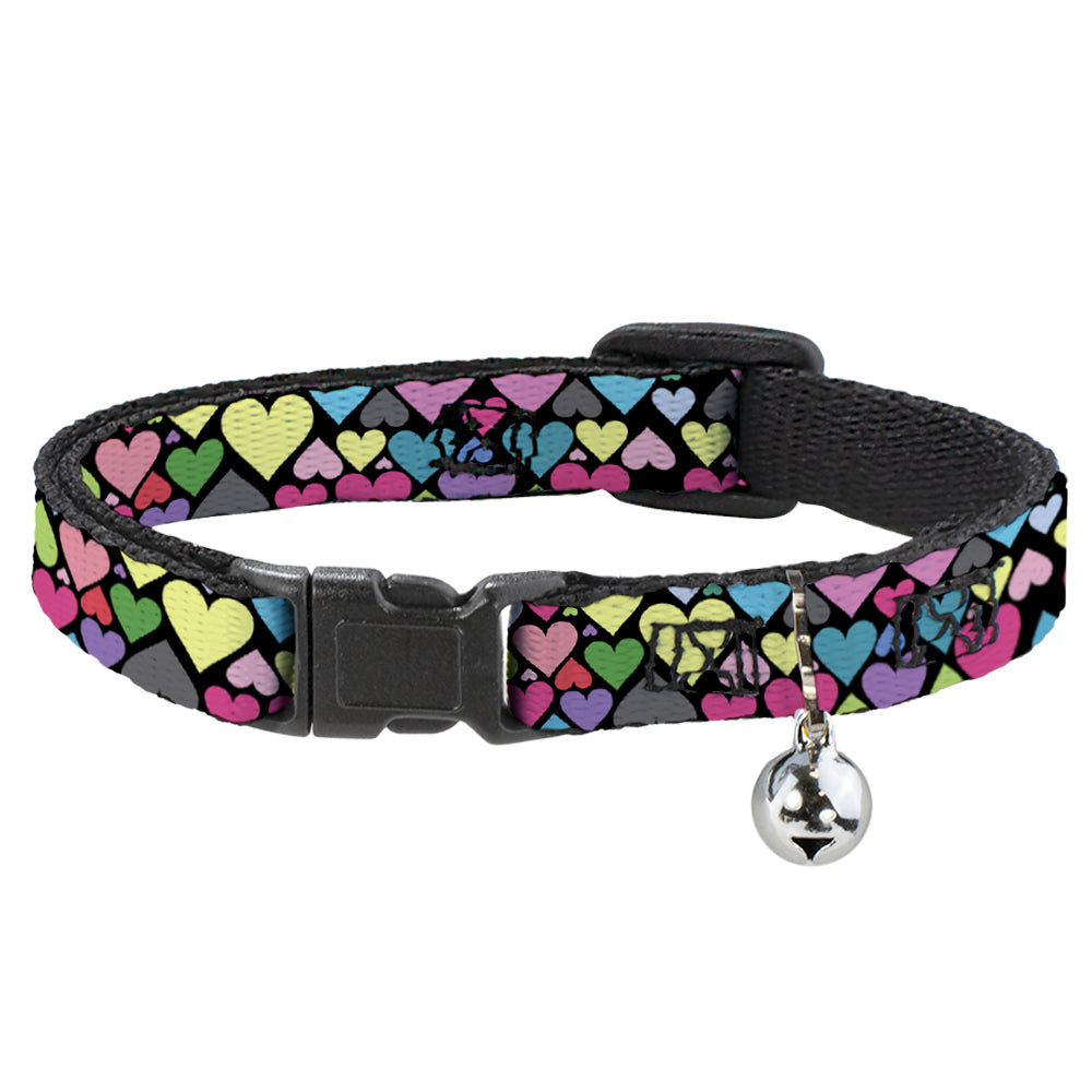 Cat Collar Breakaway - Hearts Black Multi Color Breakaway Cat Collars Buckle-Down   