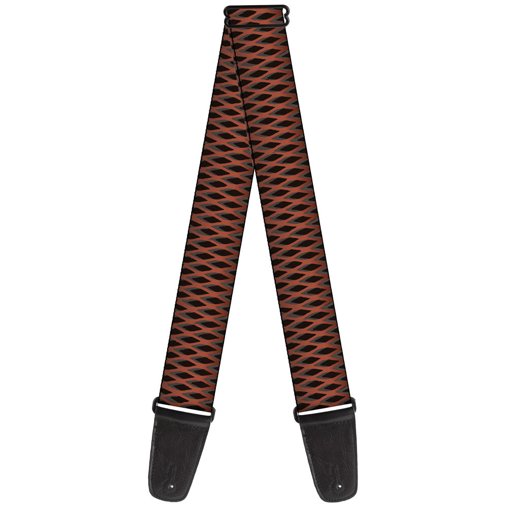 Guitar Strap - Mesh Black Brown Guitar Straps Buckle-Down   