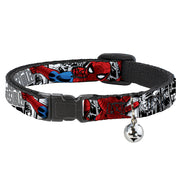MARVEL COMICS Cat Collar Breakaway - Spider-Man Action ESCAPE IMPOSSIBLE Gray Breakaway Cat Collars Marvel Comics   