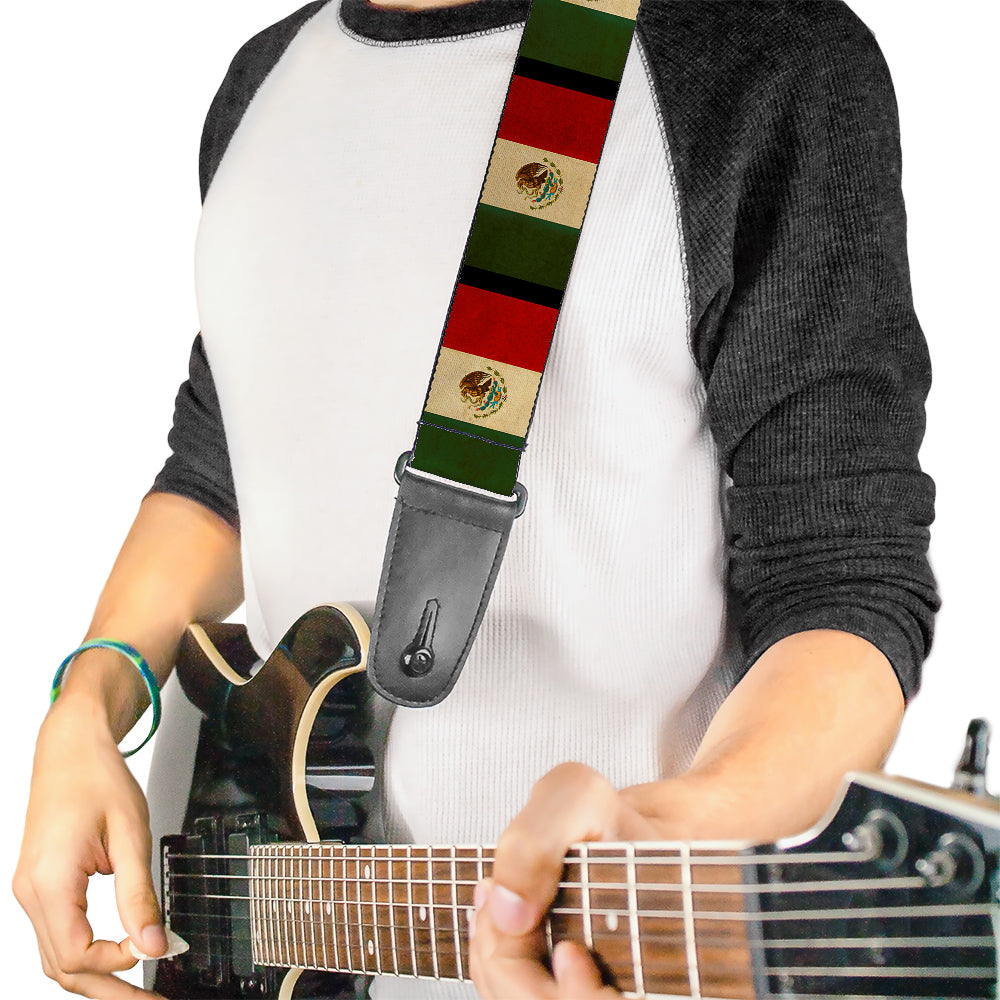 Guitar Strap - Mexico Flag Distressed Guitar Straps Buckle-Down   