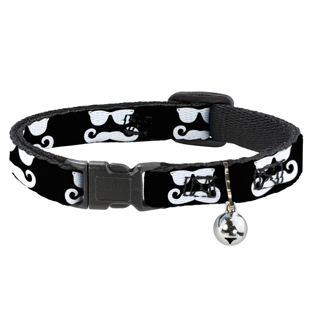 Cat Collar Breakaway - Sunglasses & Mustache Black White Breakaway Cat Collars Buckle-Down   