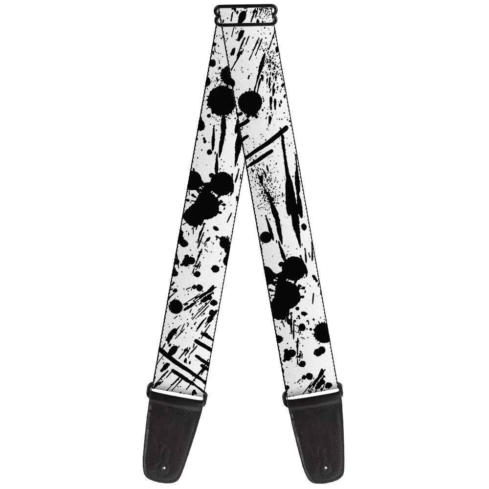 Guitar Strap - Splatter White Black Guitar Straps Buckle-Down   