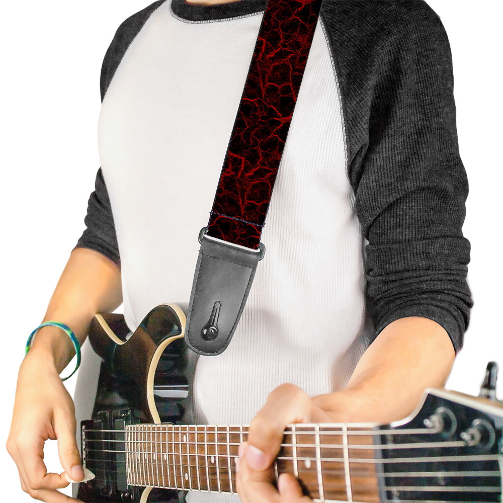 Guitar Strap - Marble Black Red Guitar Straps Buckle-Down   