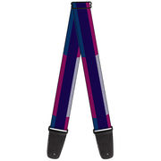 Guitar Strap - Hash Mark Stripe Navy Turquoise Fuchsia White Guitar Straps Buckle-Down   