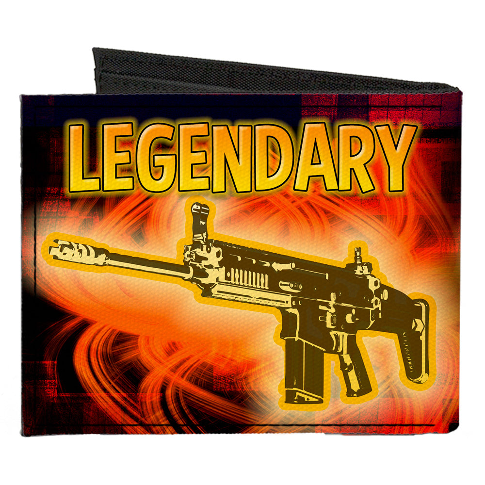 Canvas Bi-Fold Wallet - LEGENDARY AR Flames Black Oranges Yellows Canvas Bi-Fold Wallets Buckle-Down   