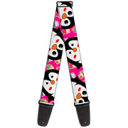 Guitar Strap - Penguins w Cupcakes Fuchsia Multi Color Guitar Straps Buckle-Down   
