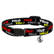 Cat Collar Breakaway - YOLO2 Black Red White Gray Yellow Breakaway Cat Collars Buckle-Down   