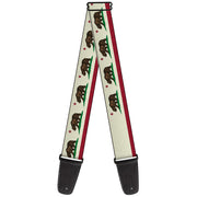 Guitar Strap - California Flag Weathered White Guitar Straps Buckle-Down   